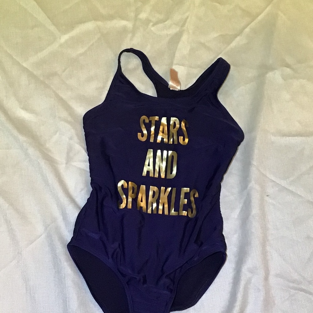“Stars and sparkles”Plain one piece bathing suit